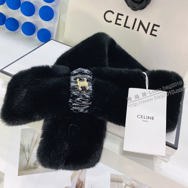 Celine纖維毛皮草超級保暖圍巾圍脖 賽琳2021秋冬百搭圍脖  mmj1675